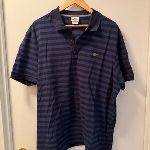 Lacoste Men's Dark Blue Striped Polo